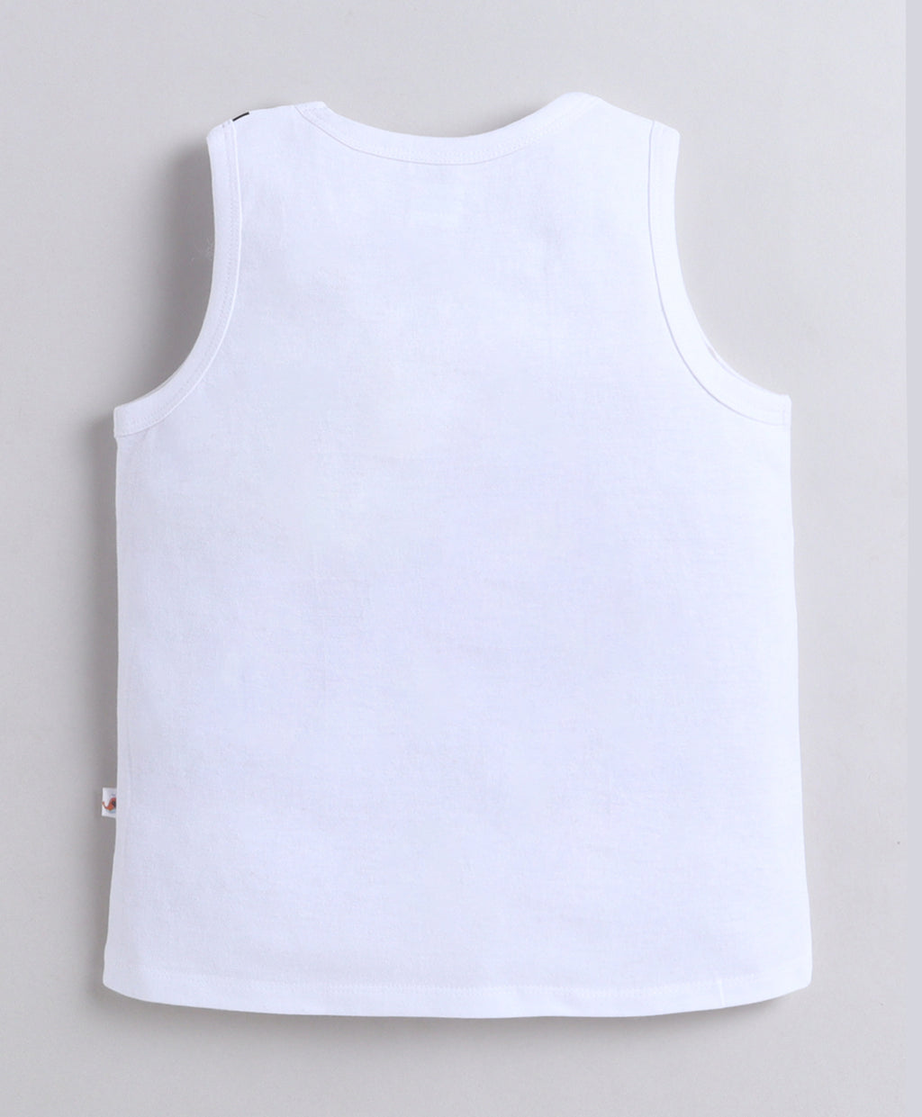 Bumzee Orange & White Graphic Print T-Shirt, Pack of 2, Sleeveless, 100% Cotton