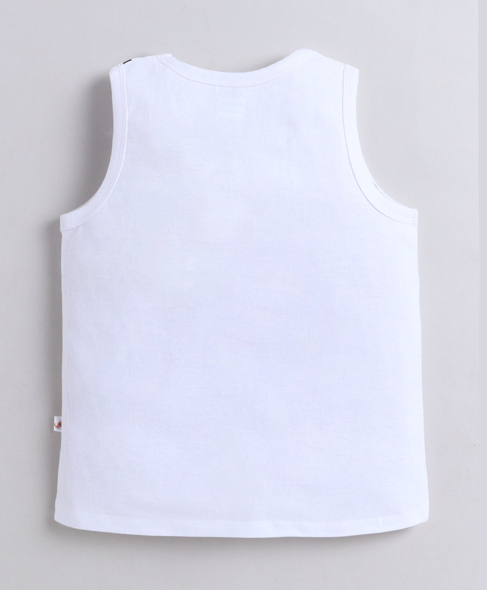 BUMZEE Orange & White Boys Sleeveless Cotton T-Shirts Pack Of 2