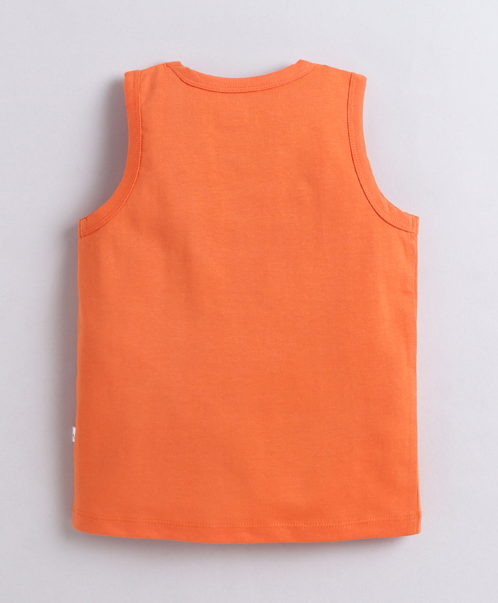 Bumzee Orange & White Graphic Print T-Shirt, Pack of 2, Sleeveless, 100% Cotton