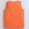 BUMZEE Orange & White Boys Sleeveless Cotton T-Shirts Pack Of 2