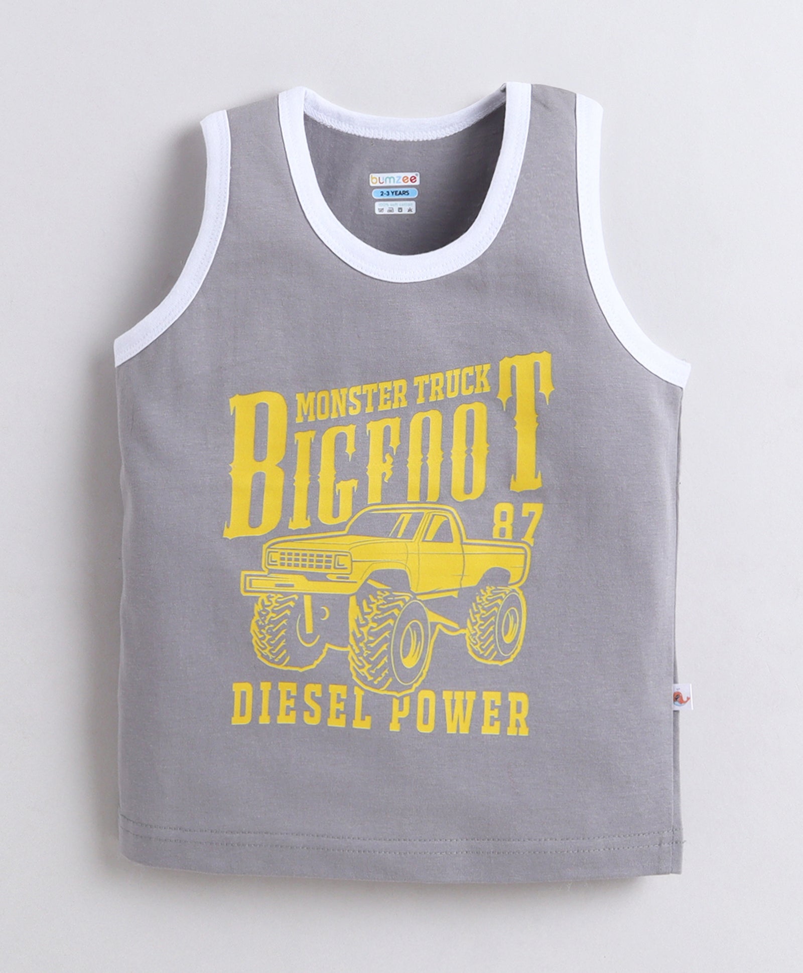 BUMZEE Black & Grey Boys Sleeveless Cotton T-Shirts Pack Of 2