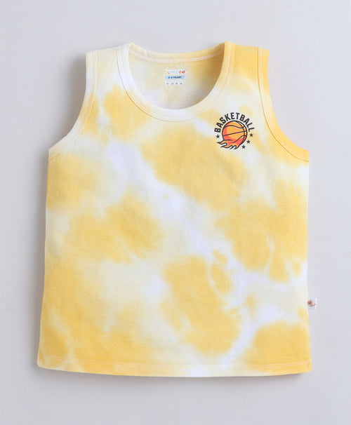 BUMZEE Blue & Yellow Boys Sleeveless Cotton T-Shirts Pack Of 2