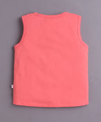Bumzee Beige & Coral Animal Print T-Shirt, Pack of 2, Sleeveless, 100% Cotton