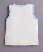 Bumzee Beige & Coral Animal Print T-Shirt, Pack of 2, Sleeveless, 100% Cotton