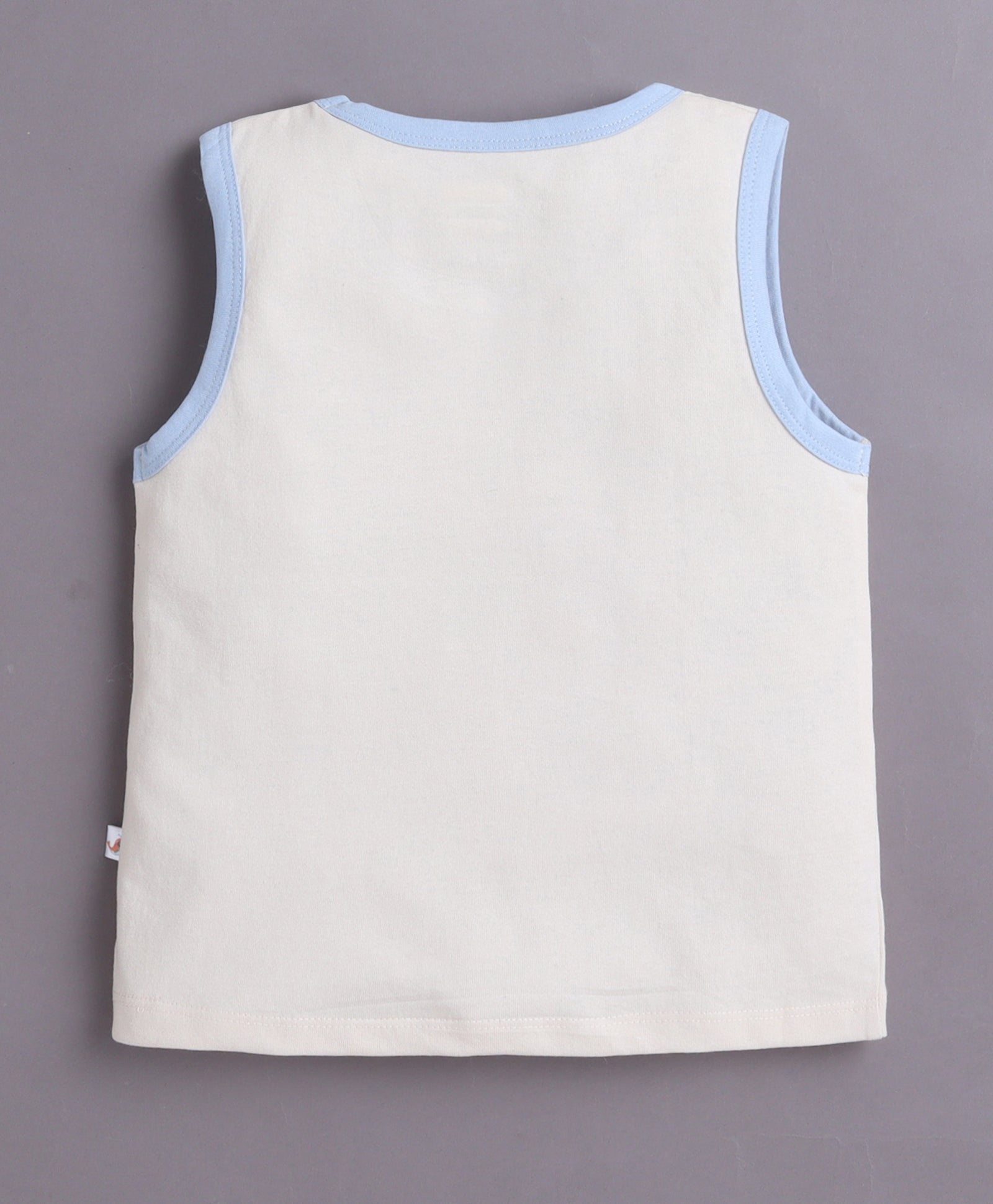 BUMZEE Beige & Coral Girls Sleeveless Cotton T-Shirts Pack Of 2