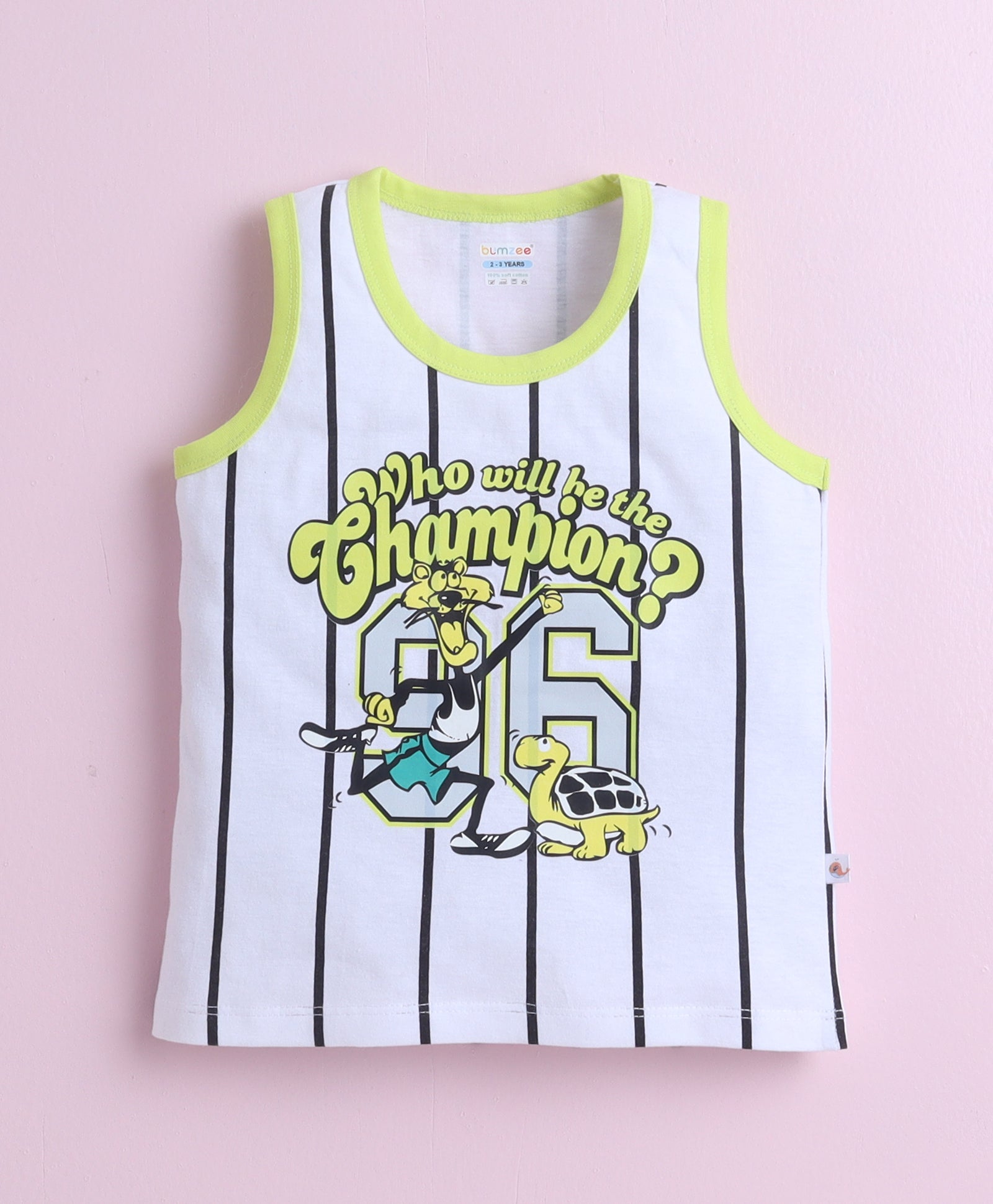 BUMZEE White & Black Boys Sleeveless T-Shirt & Short Set