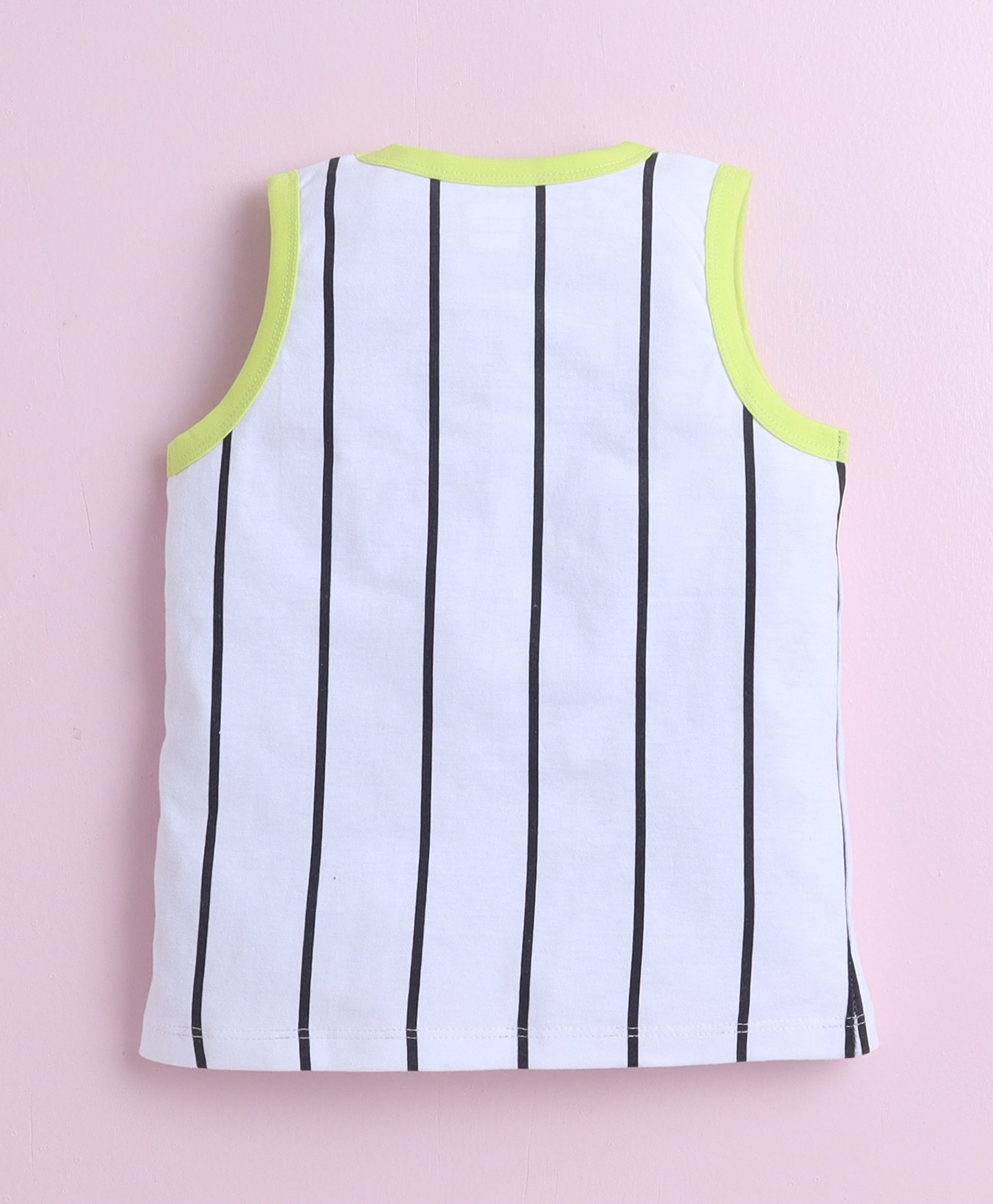 BUMZEE White & Black Boys Sleeveless T-Shirt & Short Set