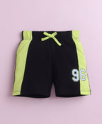 Bumzee White & Black Graphic Print T-Shirt & Short Set, Sleeveless, 100% Cotton