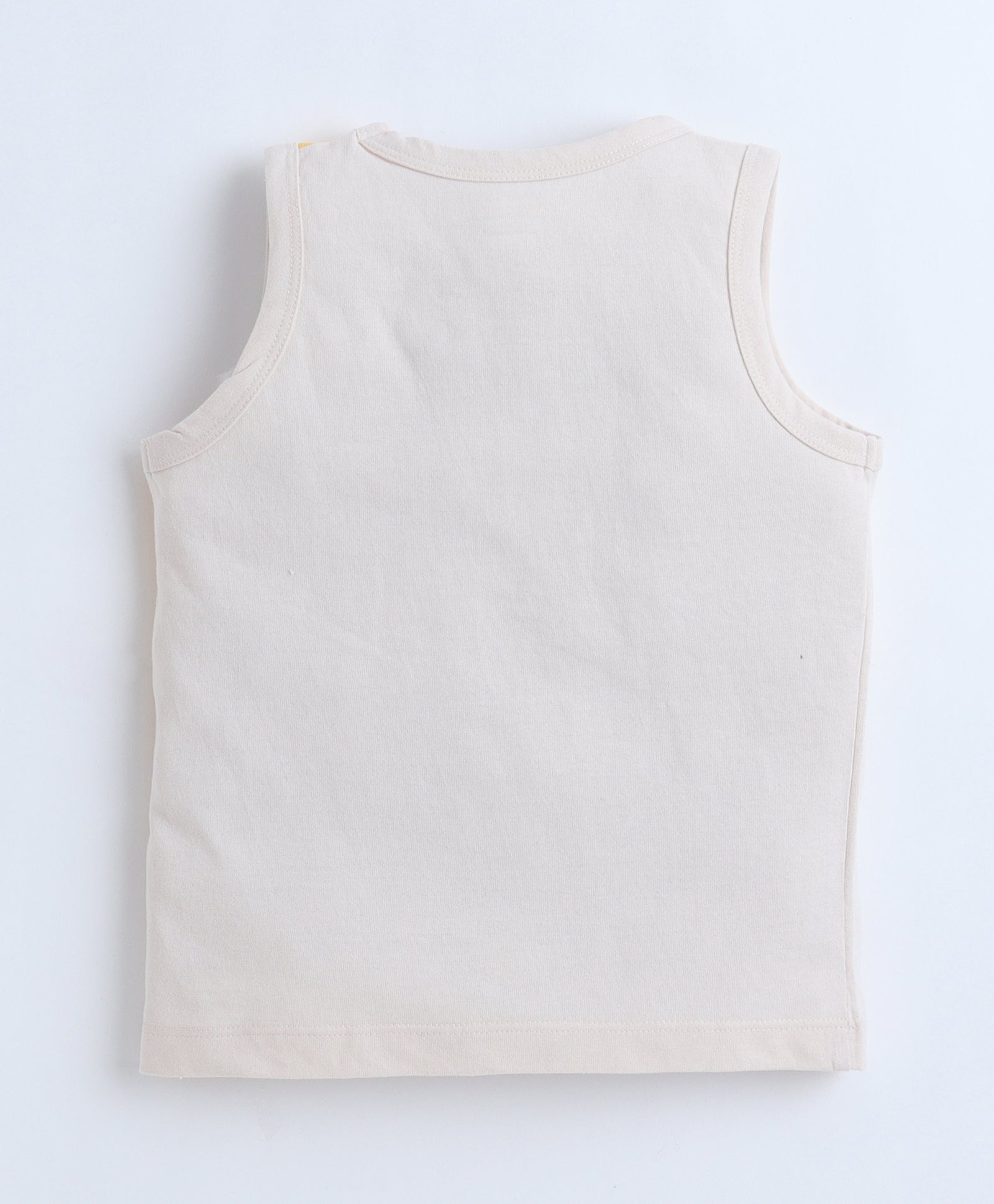 BUMZEE Yellow & Beige Boys Sleeveless T-Shirt & Short Set