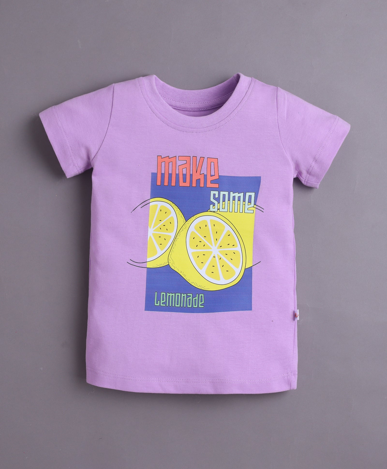 BUMZEE Purple & Coral Girls Half Sleeves T-Shirt & Short Set
