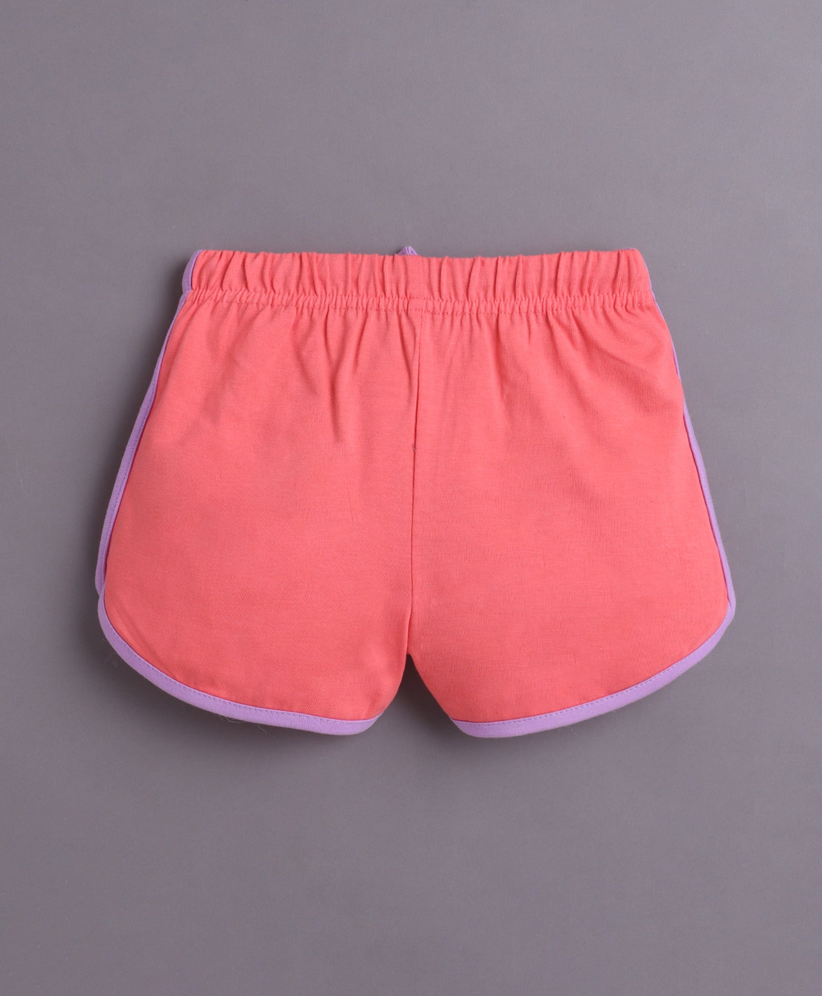 BUMZEE Purple & Coral Girls Half Sleeves T-Shirt & Short Set