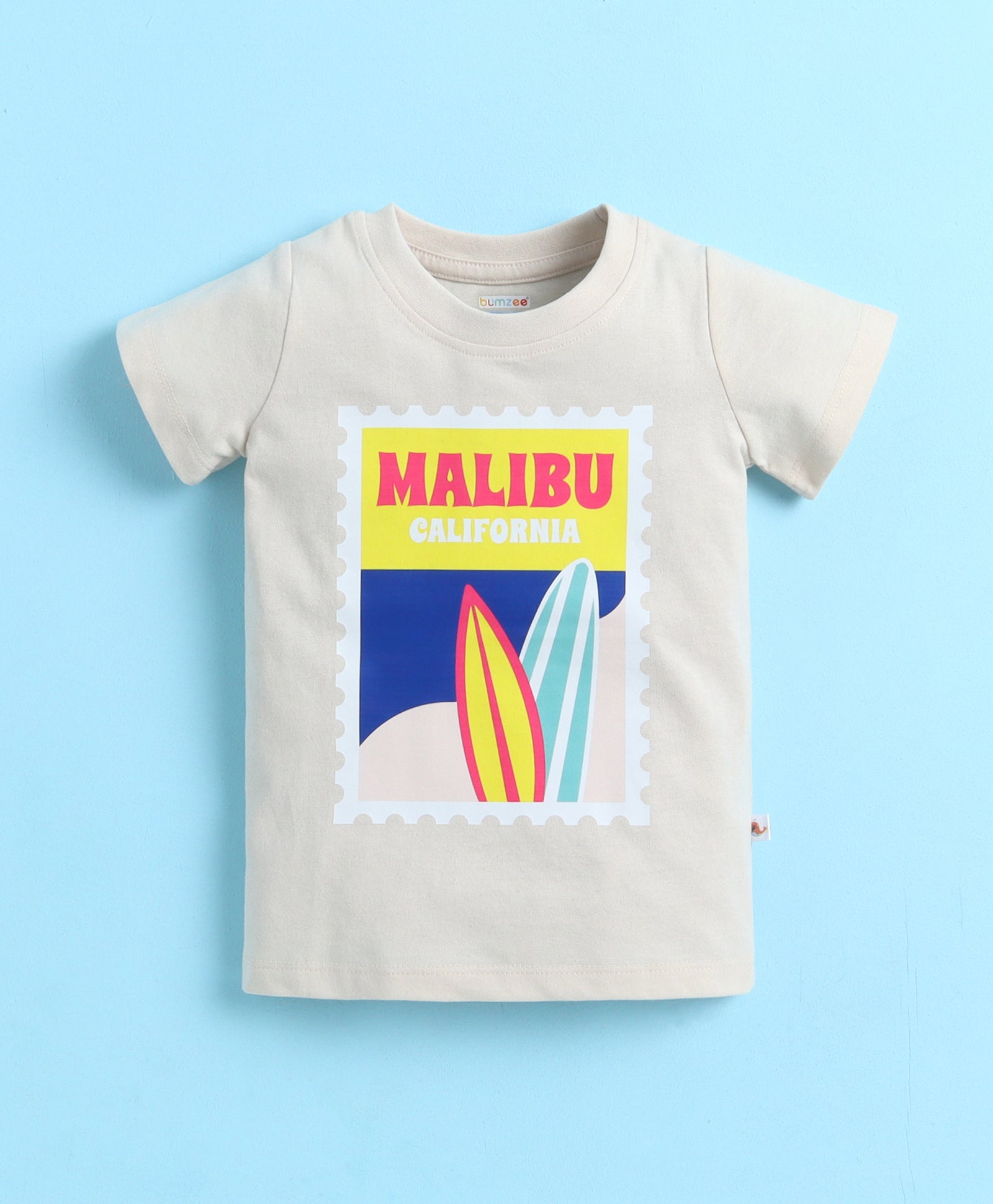 Beige & Pink Girls Half Sleeves T-Shirt & Short Set