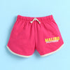 Beige & Pink Girls Half Sleeves T-Shirt & Short Set