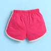 Beige & Pink Girls Half Sleeves T-Shirt & Short Set