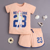 Peach Girls Half Sleeves T-Shirt & Short Set