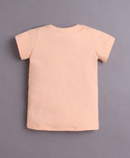 Bumzee Peach Graphic Print T-Shirt & Short Set, Half Sleeves, 100% Cotton (Style Peb11340)