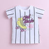 BUMZEE White & Lavender Girls Half Sleeves T-Shirt & Short Set