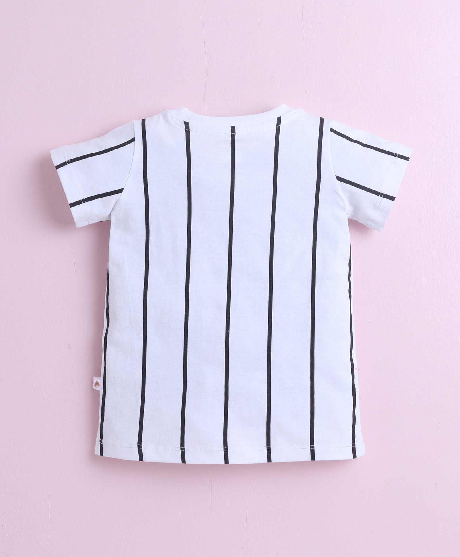 BUMZEE White & Lavender Girls Half Sleeves T-Shirt & Short Set