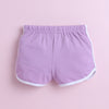 BUMZEE White & Lavender Girls Half Sleeves T-Shirt & Short Set