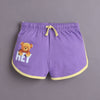 BUMZEE Yellow & Purple Girls Half Sleeves T-Shirt & Short Set
