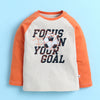 Beige & Orange Boys Full Sleeves Cotton T-Shirt & Pyjama Set