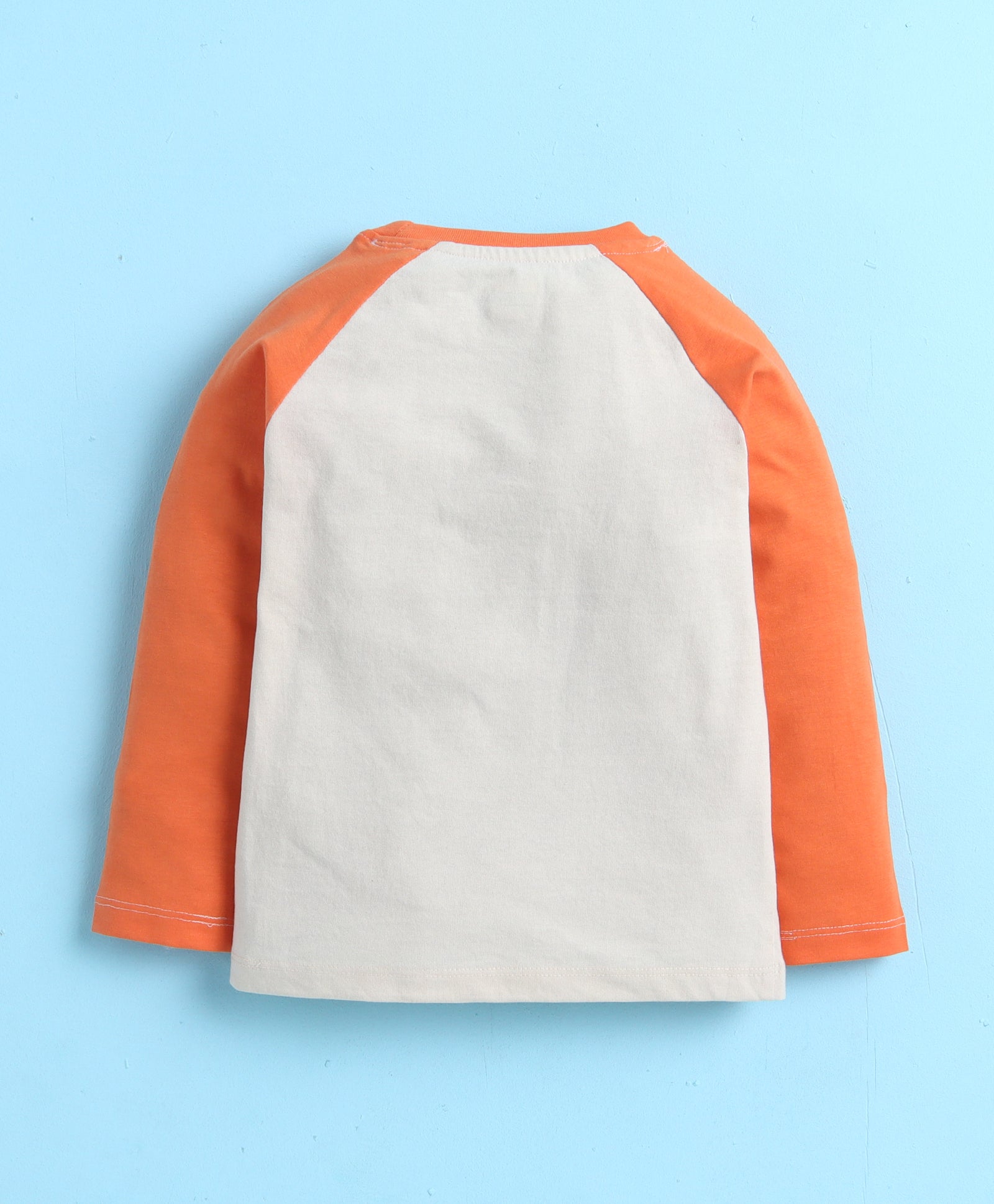 Beige & Orange Boys Full Sleeves Cotton T-Shirt & Pyjama Set