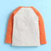 Beige & Orange Boys Full Sleeves Cotton T-Shirt & Pyjama Set