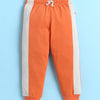 Beige & Orange Boys Full Sleeves Cotton T-Shirt & Pyjama Set
