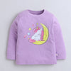 Lilac Girls Full Sleeves Cotton T-Shirt & Pyjama Set