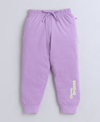Bumzee Lilac Animal Print T-Shirt & Pyjama Set, Full Sleeves, 100% Cotton (Style Peb11345)