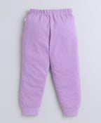 Bumzee Lilac Animal Print T-Shirt & Pyjama Set, Full Sleeves, 100% Cotton (Style Peb11345)