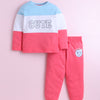 Pink & Multi Girls Full Sleeves Cotton T-Shirt & Pyjama Set
