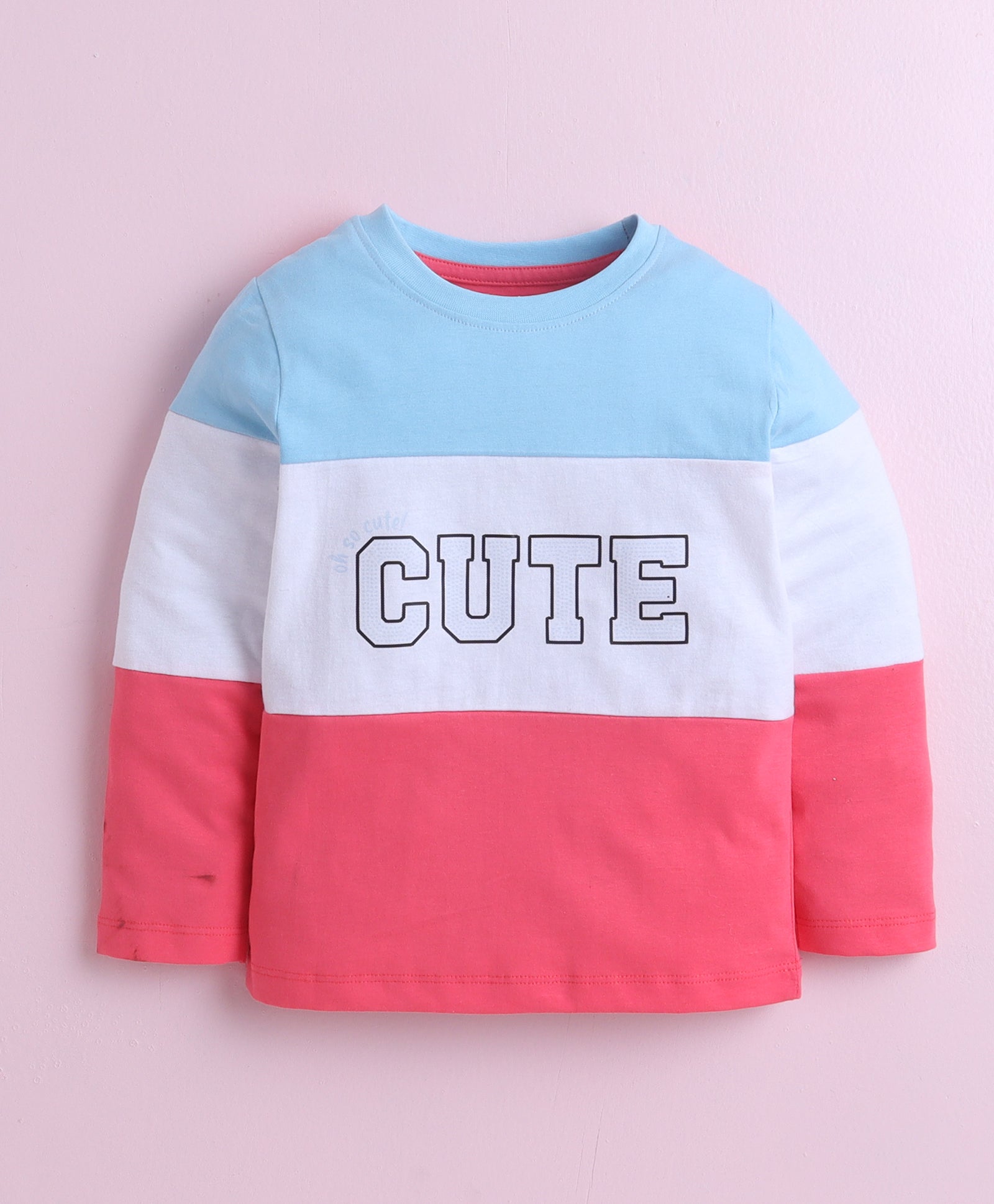 Pink & Multi Girls Full Sleeves Cotton T-Shirt & Pyjama Set