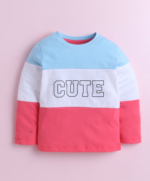 Girls 100% Cotton Graphic T-Shirt & Pyjama Set - Pink & Multi
