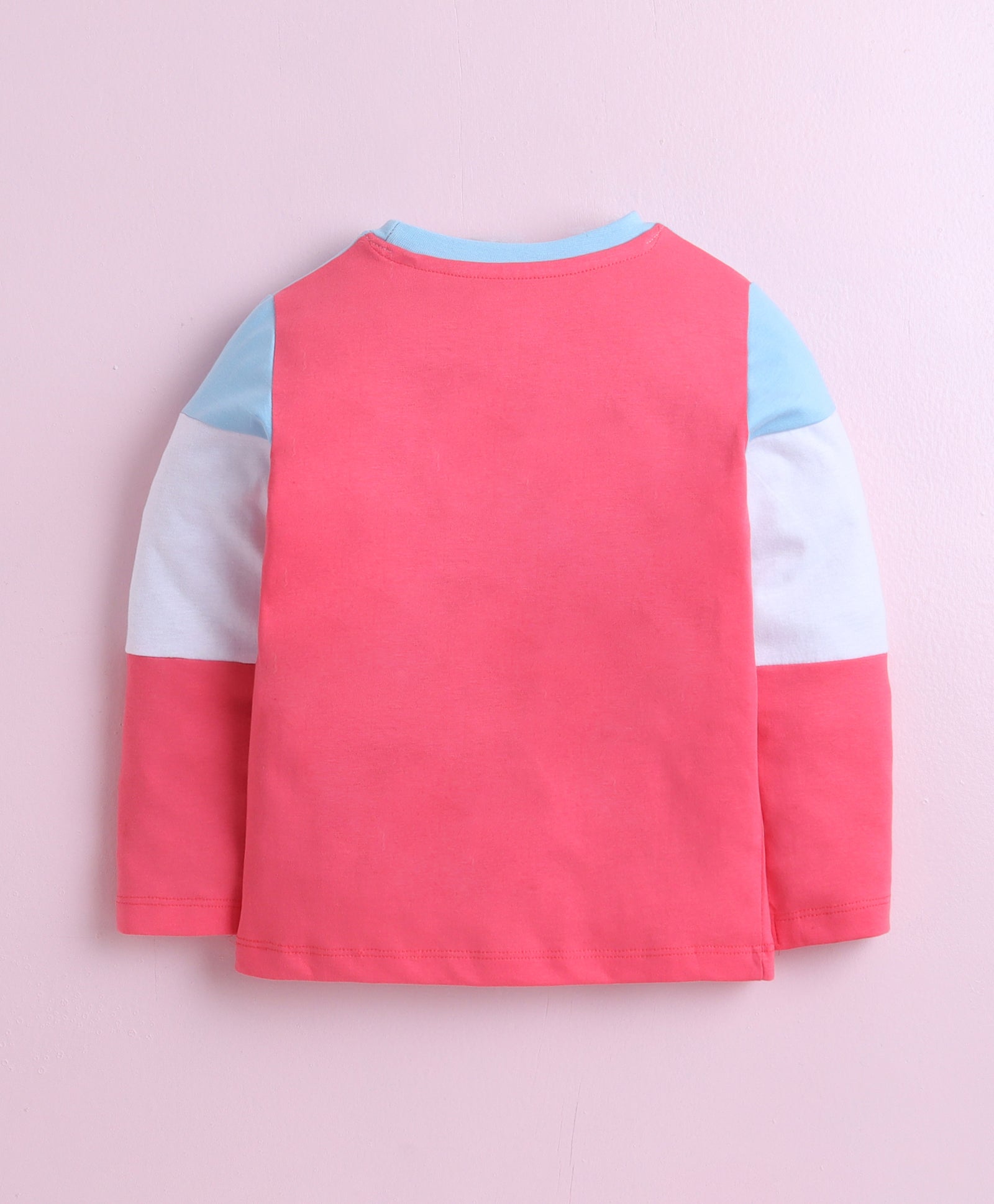 Pink & Multi Girls Full Sleeves Cotton T-Shirt & Pyjama Set