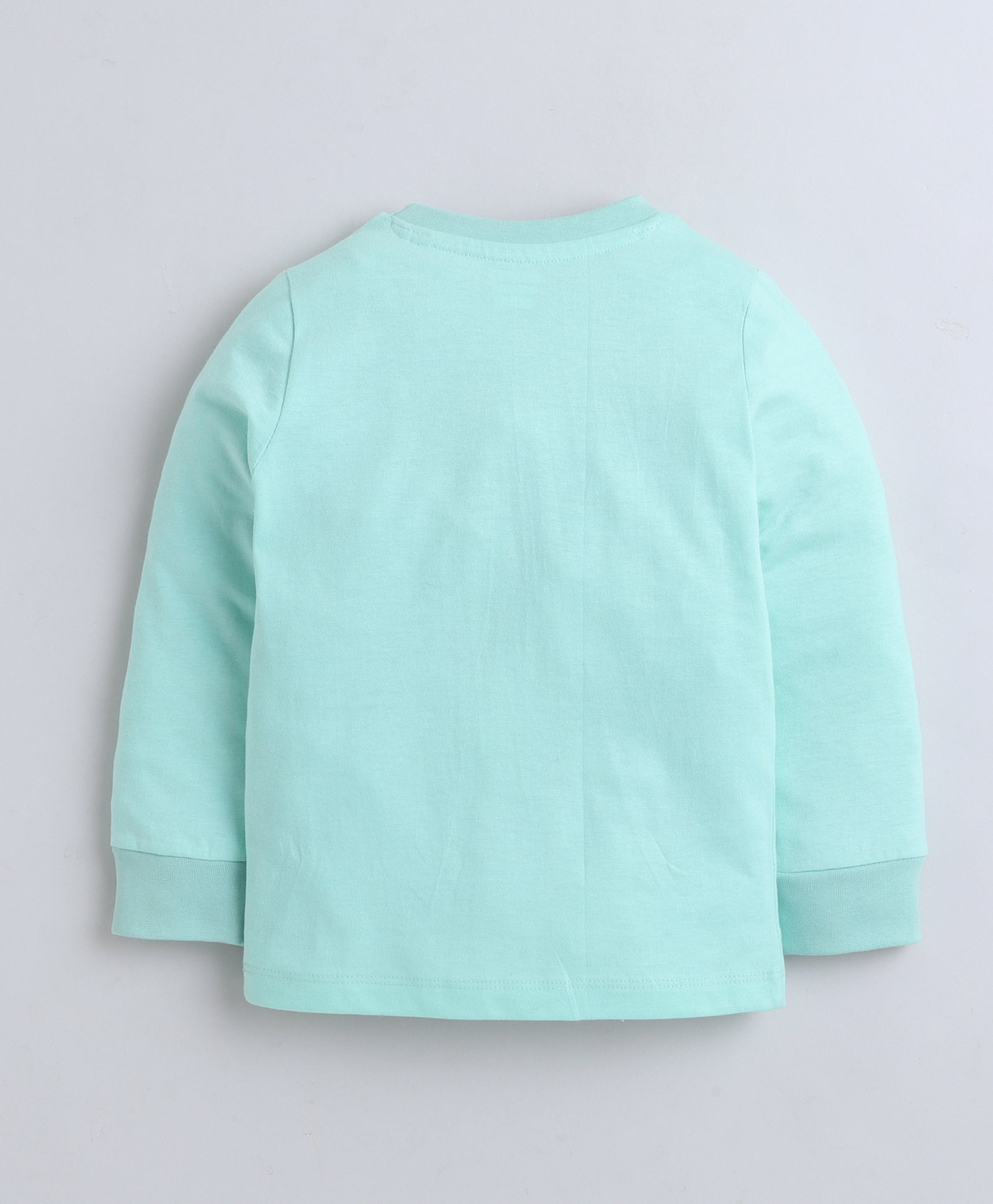 Green Girls Full Sleeves Cotton T-Shirt & Pyjama Set