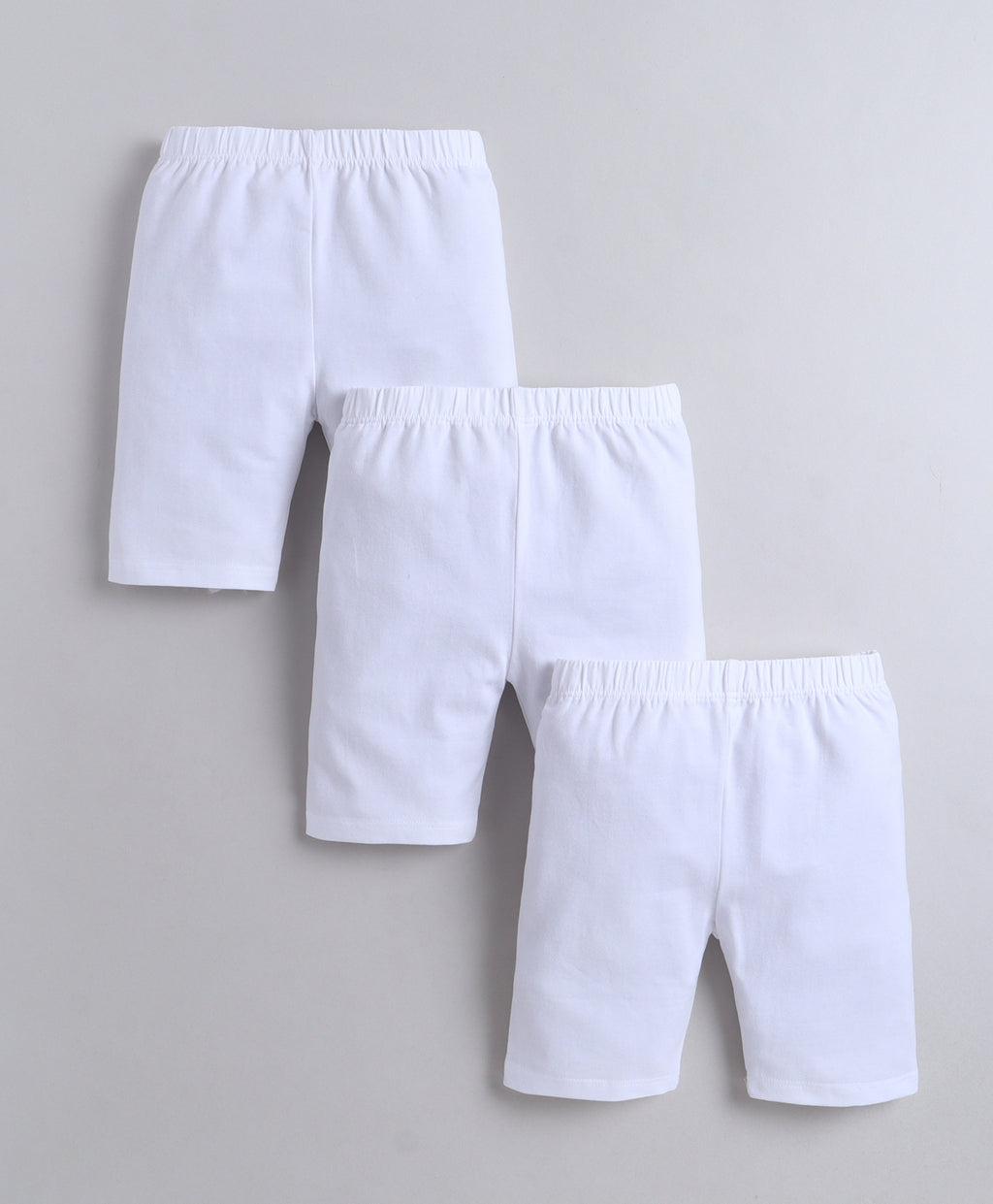 Bumzee White Cycling Shorts, Pack of 3, 100% Cotton