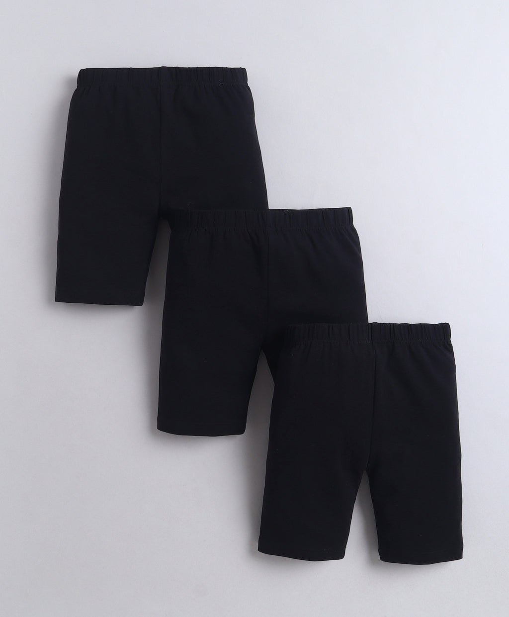 Bumzee Black Cycling Shorts, Pack of 3, 100% Cotton