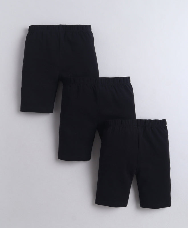 Black Girls Cotton Cycling Short Pack of 3
