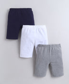 Bumzee Grey & Navy Cycling Shorts, Pack of 3, 100% Cotton