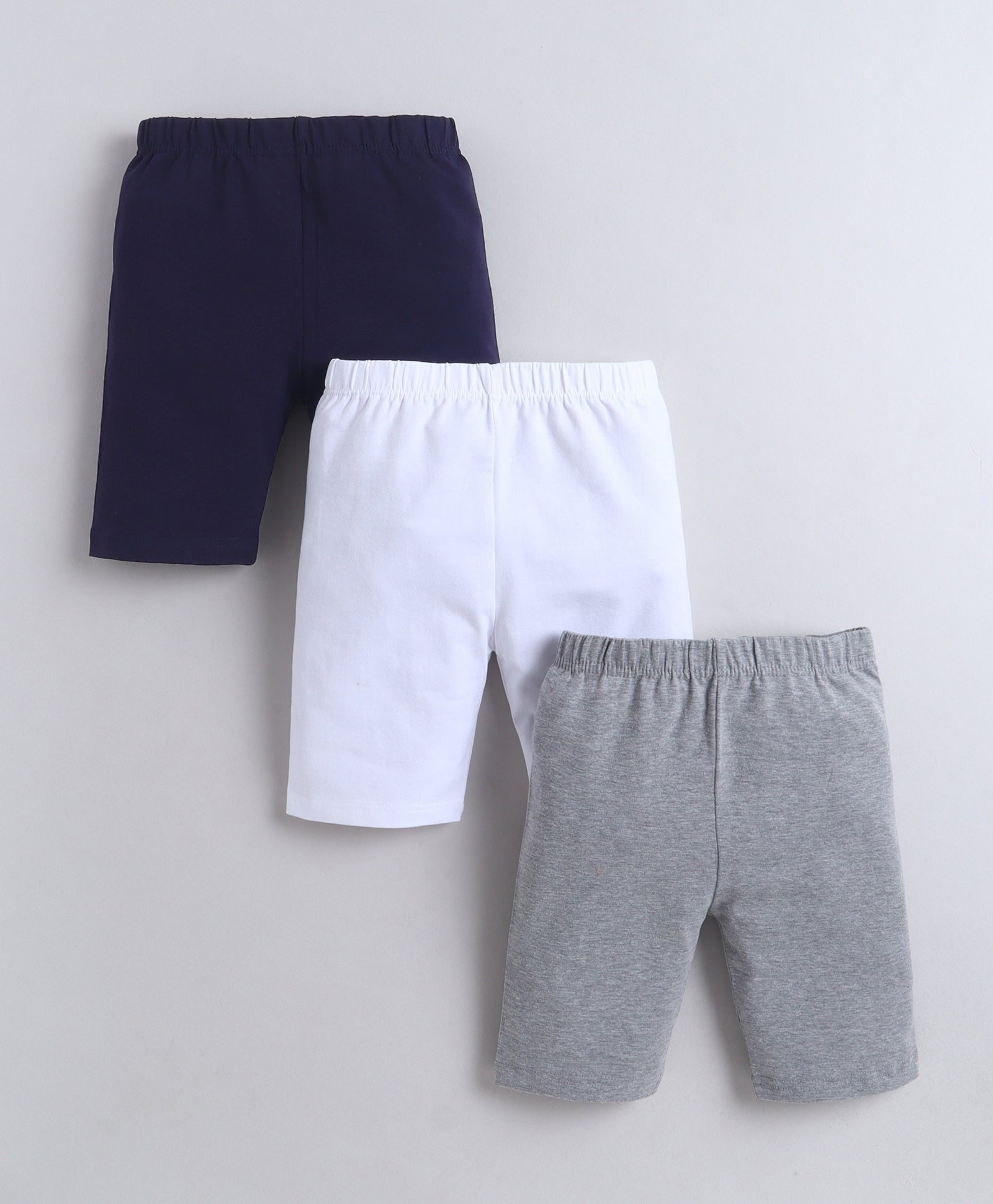 Grey & Navy Girls Cotton Cycling Short Pack of 3
