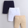 Beige & Navy Girls Cotton Cycling Short Pack of 3