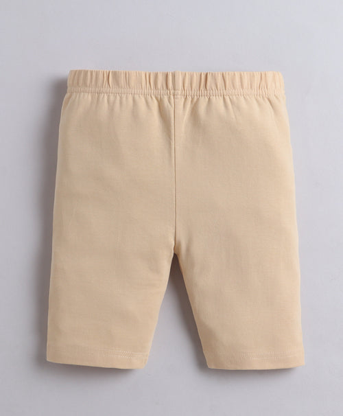 Beige & Navy Girls Cotton Cycling Short Pack of 3