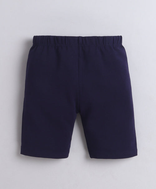 Girls 100% Cotton Solid Cycling Shorts for Everyday Comfort - Pink & Navy