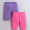 Purple & Pink Girls Cotton Cycling Short Pack of 2