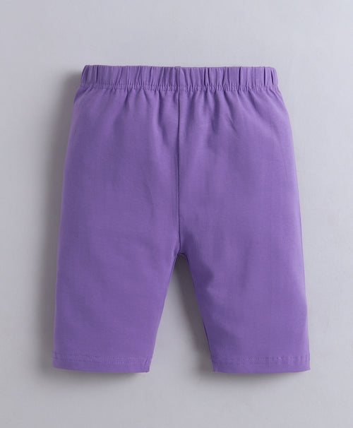 Girls 100% Cotton Solid Cycling Shorts for Everyday Comfort - Purple & Pink