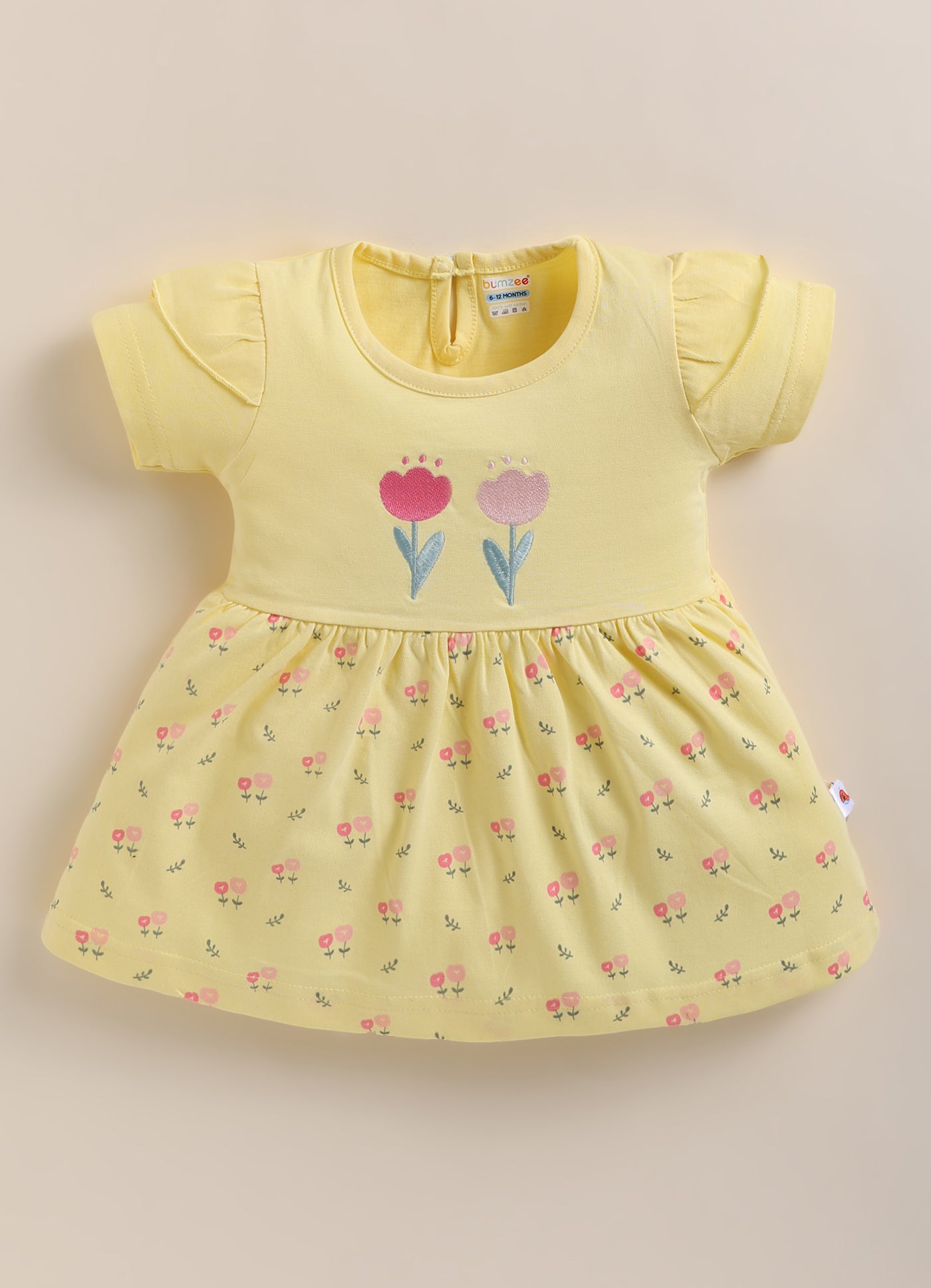 Yellow Girls Half Sleeves Frock / Dress