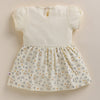 Cream Girls Half Sleeves Frock / Dress