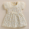 Cream Girls Half Sleeves Frock / Dress