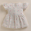 Beige Girls Half Sleeves Frock / Dress